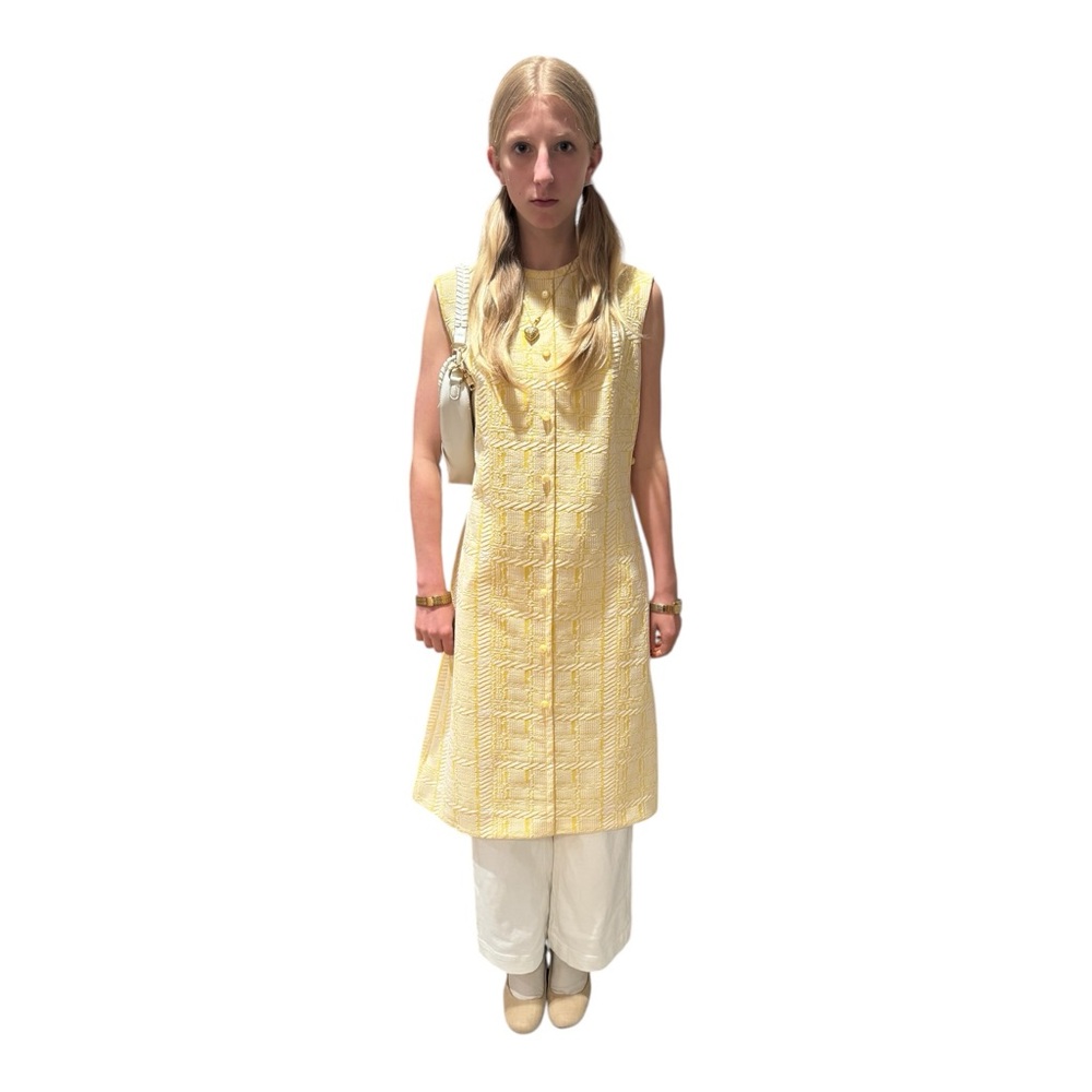 Vintage 1960s Kay Windsor Yellow Sleeveless Dress